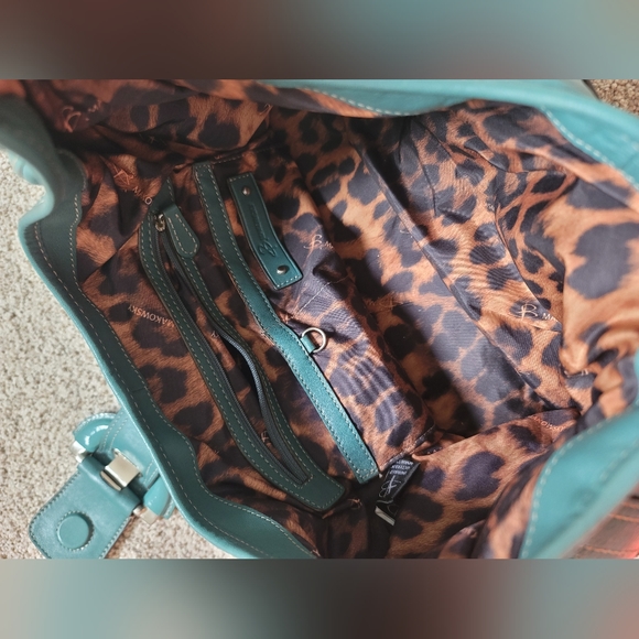 B. Makowsky Hobo Leather Purse - Teal - Picture 5 of 7